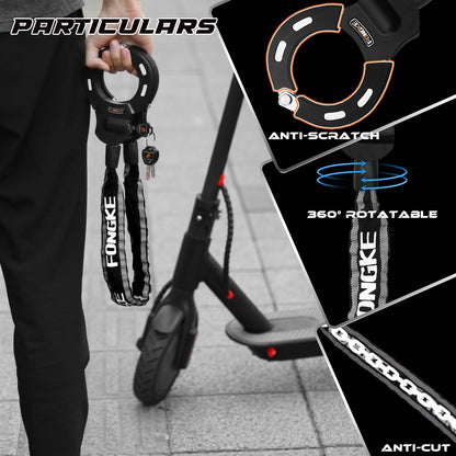E-scooter lock, lock for e-scooter with bracket, bicycle lock theft-proof, handcuff lock, high-security locks for scooter roller/e-bike/motorcycle.