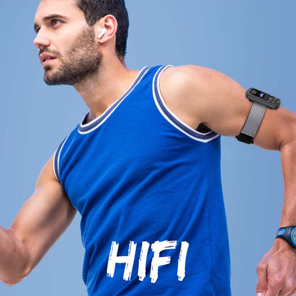 AGPTEK MP3 Player Bluetooth 5.3 Sport 32GB with 1.5 inch TFT color screen, Mini Music Player with clip, supports up to 128GB TF card, with volume button, FM radio, pedometer, Black.