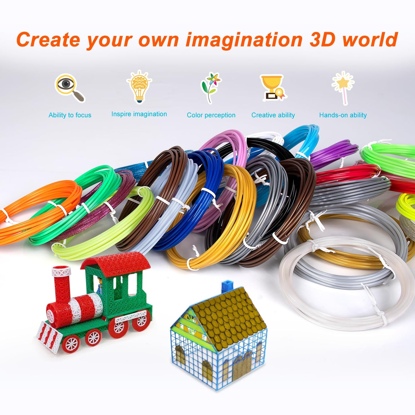 Kretrum 40 Colors 3D Pen Filament PLA 1.75mm 3D Printing Pen Filament Refills Compatible with MYNT3D SCRIB3D 3D Pen NOT Fit Filapen any color 3M Total 394 Feet