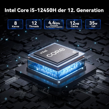 GEEKOM Mini PC IT12 with Intel i5-12450H, Windows 11 Pro Mini Computer, 16GB RAM & 512GB SSD, 8K Quad-Display | 6X USB | SD card slot | Compact desktop PC for home office