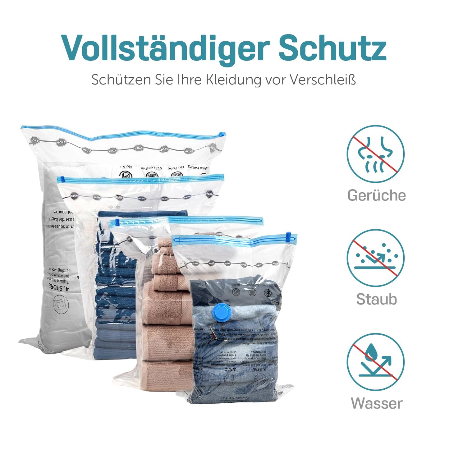 Vacuum bags for clothing comforters, 4 pieces, CaptainFive Vacuum Storage Bags 4 * JUMBO (100 x 80cm) Vacuum Clothes Bags Storage Bags Travel for bedding pillows clothing comforters