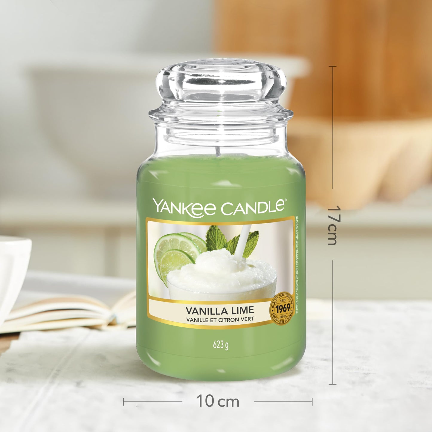 Yankee Candle large jar candle | Vanilla Lime scent | Burns up to 150 hours | Perfect for Mother's Day | Gifts for women