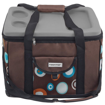 Anndora cooler bag XL brown light blue 40 liters - cooler box insulated bag picnic bag