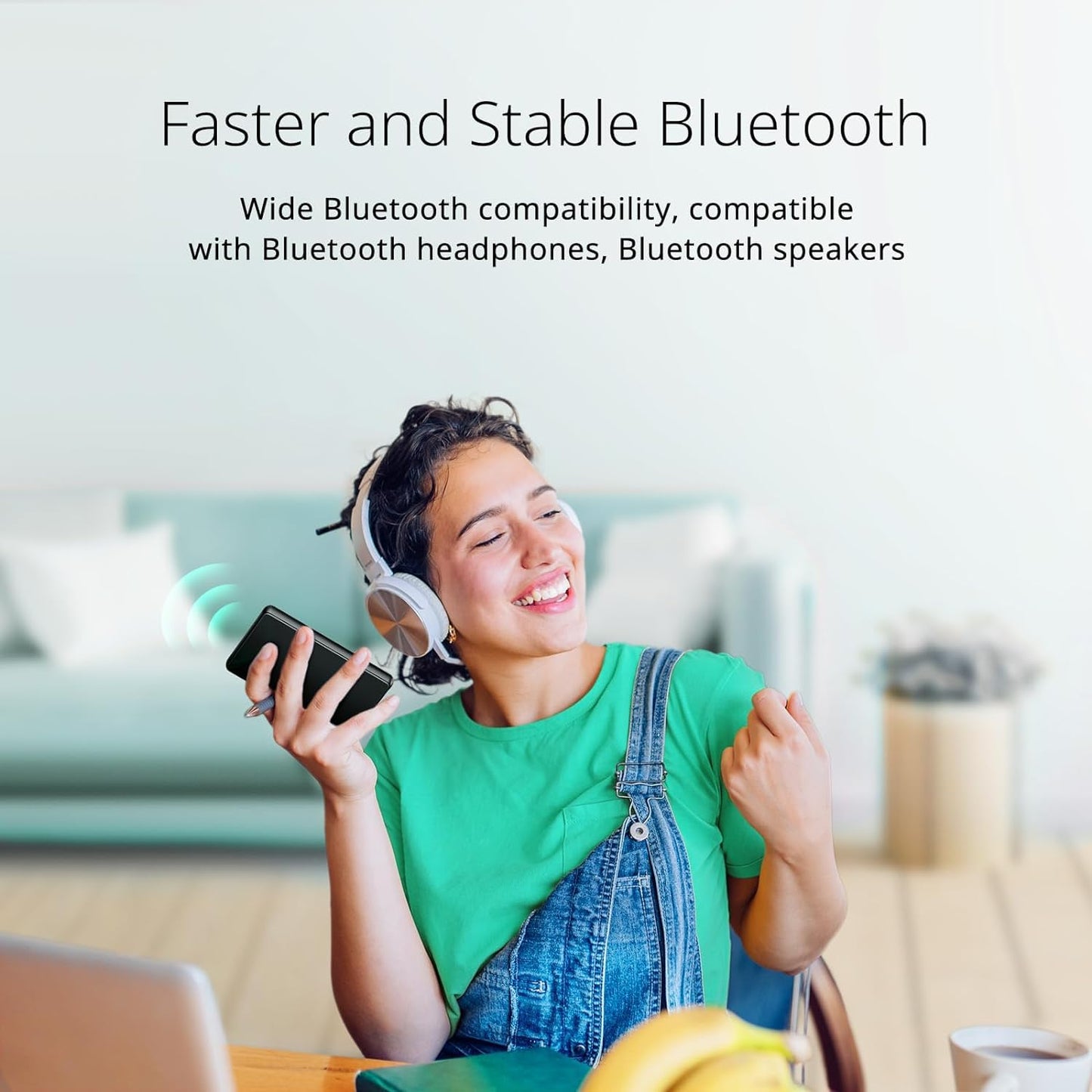 YOTON MP3 player with Bluetooth 5.0, 4-inch full touchscreen MP4 player with speakers, HiFi lossless sound, E-books, FM radio, notepad, includes headphones and 64GB TF card.