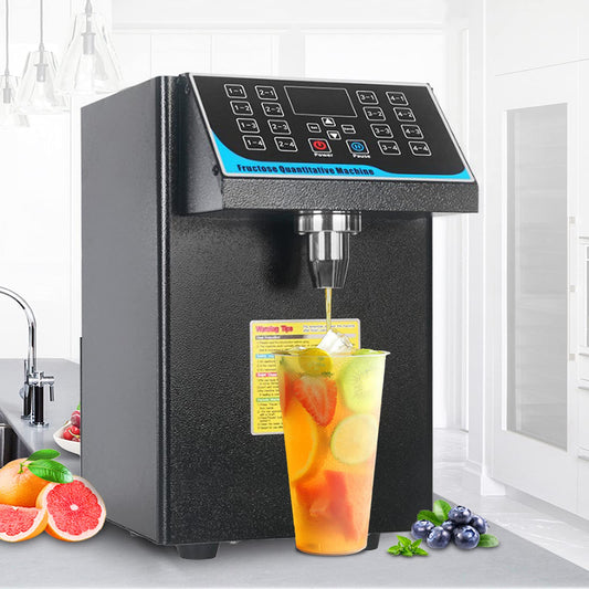 7.5L Fructose Quantitative Dispenser Machine Bubble Tea Fructose Dosing Machine Fructose Dispenser Syrup Dispenser Stainless Steel Fructose Outlet Sugar Dispenser for Milk Tea Coffee