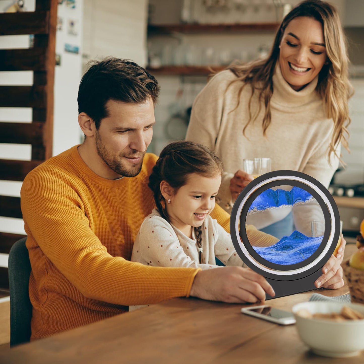 You like Sand Pictures To Spin, 3D Dynamic Sand Picture with LED Light, 10 Inch Moving Sand Art, Flowing Sand Art for Adults Kids, Moving Sand Art Picture Landscape (Black and Blue)