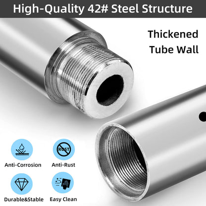 PRIOR FITNESS Extension for Pole Dance - Accessories of 125 mm / 250 mm / 500 mm, for 45 mm extension tube. Extension tube only included (Silver, 500 mm).