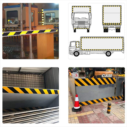 XFXIA Reflective Tape Yellow & Black 20m x 5cm Waterproof Reflective Self-Adhesive Warning Tape Safety Tape-Conspicuous Warning Tape for vehicles, cars, trailers, outdoors