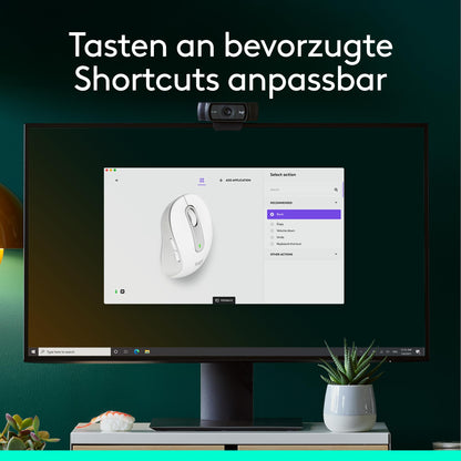Logitech Signature M650 wireless mouse - for small to medium hands, 2-year battery life, quiet clicks, customizable side buttons, Bluetooth, multi-device compatibility - White
