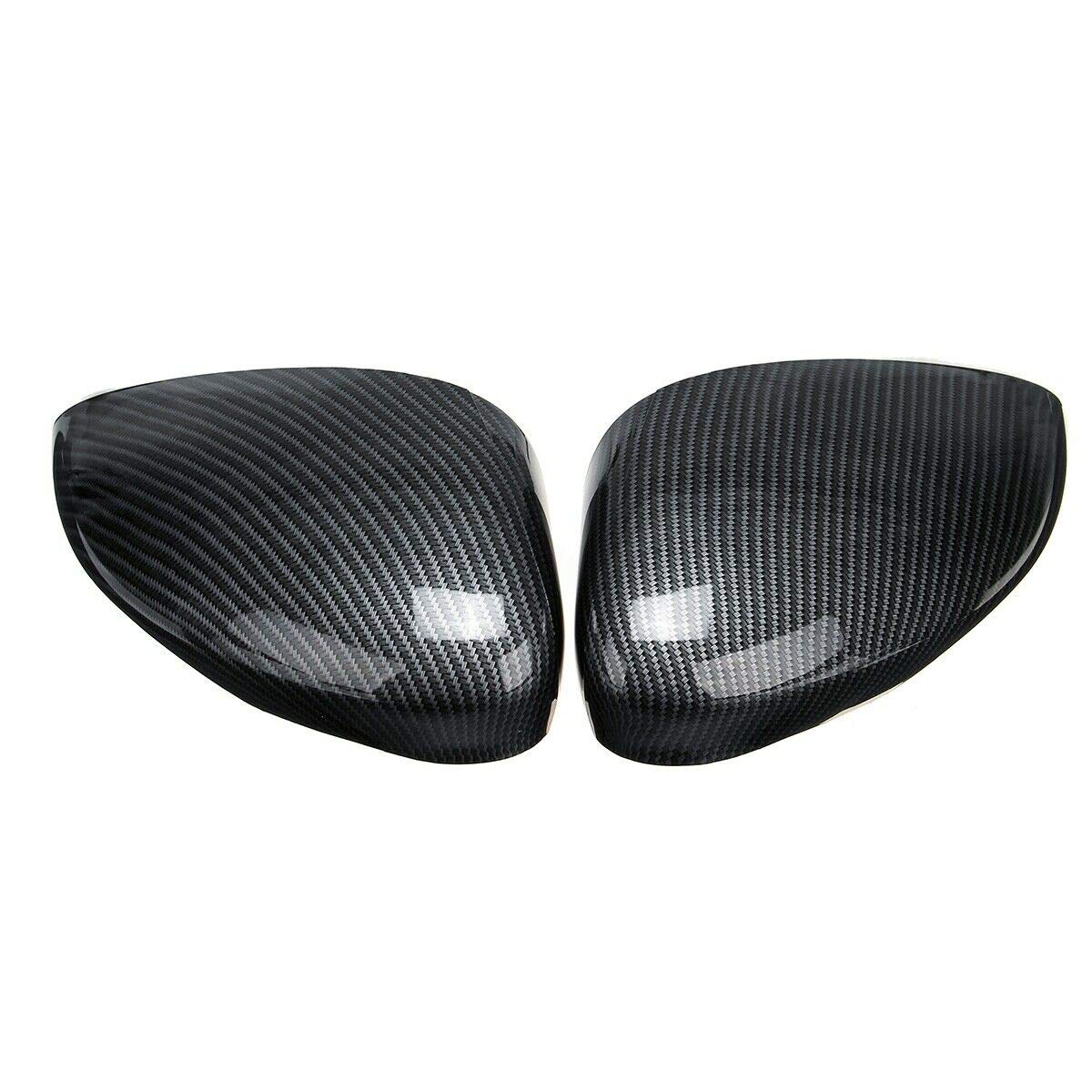 1 pair of carbon fiber door mirror cover caps for front doors, left and right, replacement for Fiesta MK7 2008–2017.