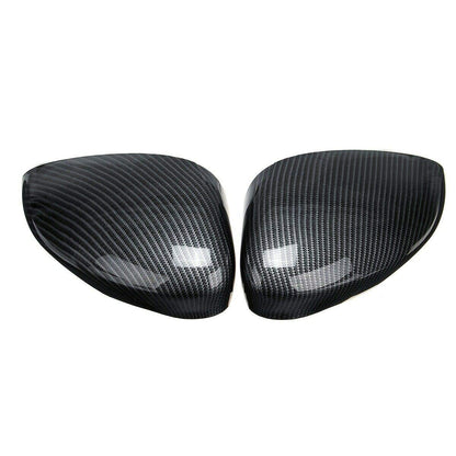1 pair of carbon fiber door mirror cover caps for front doors, left and right, replacement for Fiesta MK7 2008–2017.