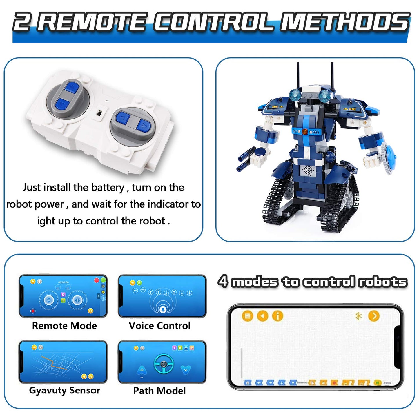 Yerloa Robot Kids Ages 8+, Remote Control Kit Toy, STEM Programmable Building Toy Gift for Boys Girls 6-12 (405 pcs)