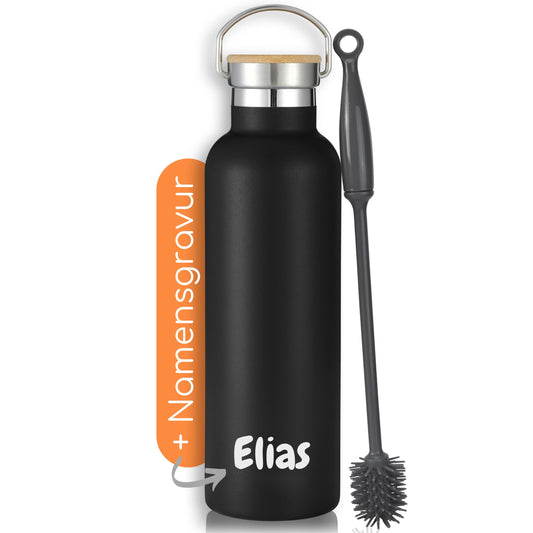 Milu® Engraved Water Bottle personalized - perfect for gifting on Easter, Father's Day, Mother's Day, Christmas, Back to School, Anniversary, Birthday, for women and men, moms, dads, and kids (500ml + Engraving)