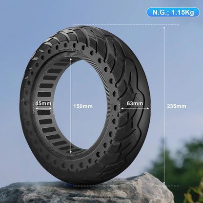 VOLOHAS 60/70-6.5 Solid Tire 10*2.5 for Ninebot Max G30/G30 D2/Odys Neo e100/Ducati Pro 2 Electric Scooter 10 inch Front or Rear Honeycomb Tire Anti-Slip Puncture-proof (1 PCS)