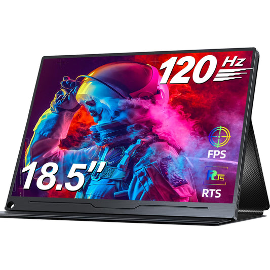 UPERFECT 18.5 inch 120Hz Portable Gaming Monitor IPS Full HD 1920 * 1080 Eye Care Matte Screen with USB C Mini HDMI for PC Laptop Mobile PS4/5 Xbox, Metal Housing, VESA Compatible