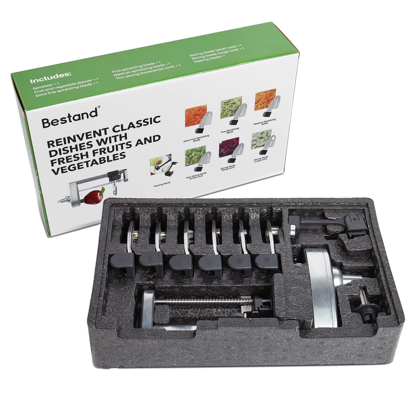 Stock spiralizer attachment compatible with KitchenAid stand mixer, packed with peeling, coring, and slicing, vegetable slicer (not the KitchenAid branded spiralizer)