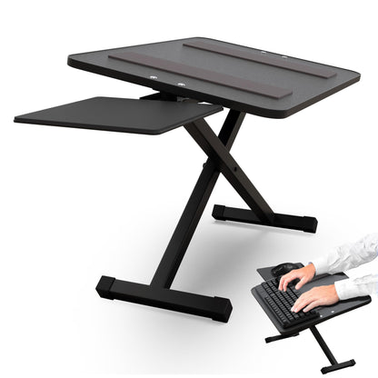 KT3 Ergonomic Keyboard and Mouse Stand (height adjustable and negative tilt) Sit Stand Up Riser on Desk Platform to elevate keyboards for standing above the desk