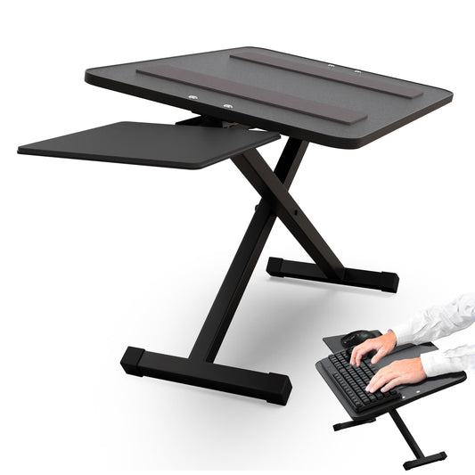 KT3 Ergonomic Keyboard and Mouse Stand (height adjustable and negative tilt) Sit Stand Up Riser on Desk Platform to elevate keyboards for standing above the desk