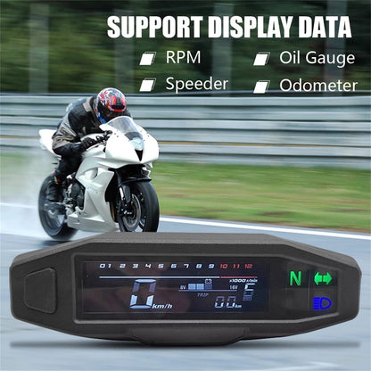 KAOLALI Universal Digital Motorcycle Tachometer with LCD Display, Carburetor, Odometer with Sensor