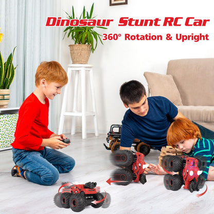 Monster Dinosaur Truck 2.4 GHz Remote Control Brother Car with Light and Sound, Spraying All Terrain Toy Car Gift for Kids 3+ years old.