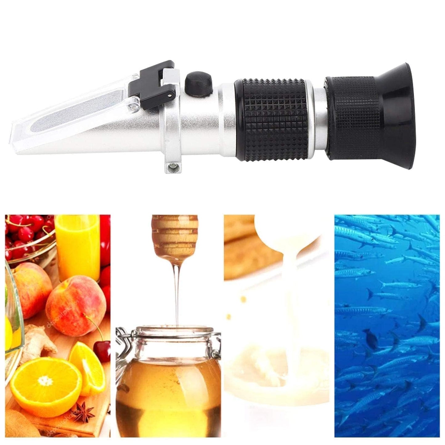 Refractometer Hydrometer, Refractometer Brix sugar, Antifreeze refractometer, 0-90% Brix meter refractometer Portable handheld refractometer for measuring sugar content, tester automatic.