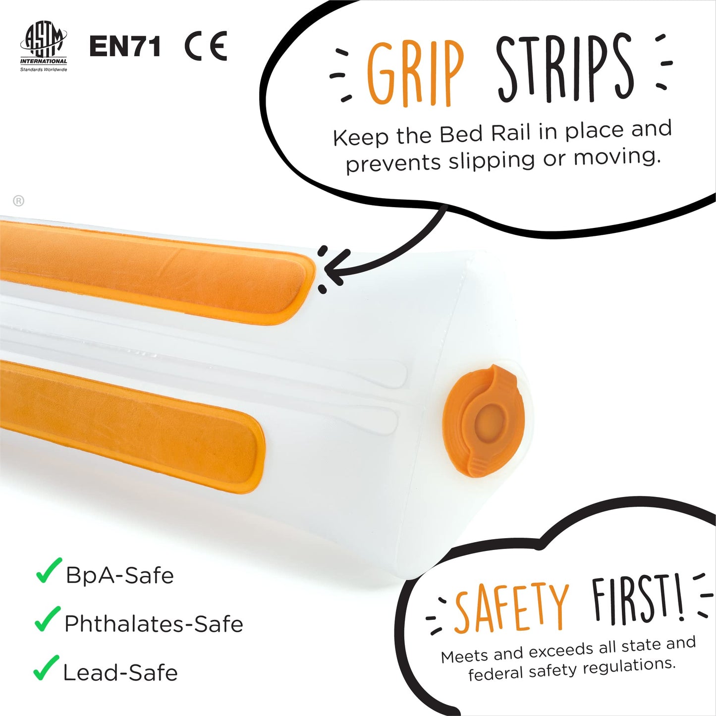 The Shrunks Inflatable Bed Rail Sleep Secure, 2 Count, White