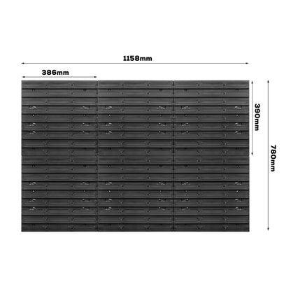 Storage system wall shelf 1155 x 780 mm | 91 pcs. box | Stackable bins pour shelf visibility storage boxes | Extra strong wall panels | Expandable shelf | Workshop shelf storage rack workshop wall shelf plug-in shelf