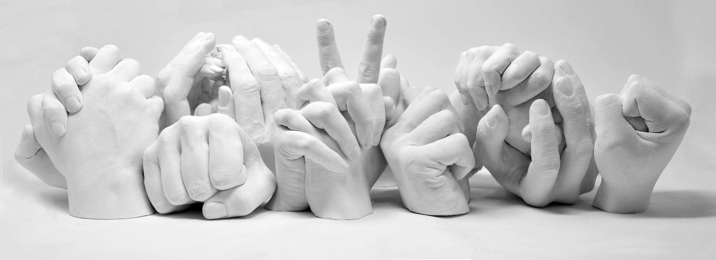 Algaplay Michelangelo KIT 3D handprint set for couples - plaster handprints - partner and couple gifts for women and men as wedding anniversary, anniversary gift for her and him (Family KIT)