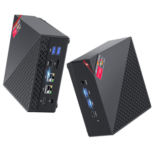 ACEMAGICIAN AM06 Pro Mini PC, AMD Ryzen 7 5825U (8C/16T, up to 4.5Ghz), 32GB DDR4 512GB M.2 SSD Mini Computer with W11 PRO | 4K Triple Display | Type-C | Dual Ethernet | WiFi 6 | BT 5.2