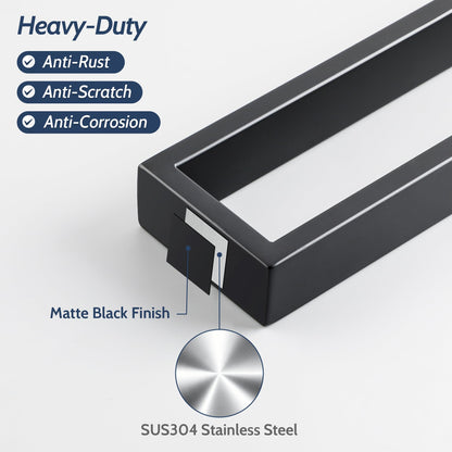 SAYAYO towel holder black 60CM towel holder bathroom towel rack guest towel holder wall mounted stainless steel bath towel holder for bathroom and kitchen.