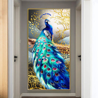 Trayosin Diamond Painting for Adults 5D Diamond Painting Pictures Adults Peacock Large XXL Set Full Drill with Accessories DIY Diamond Painting by Numbers for Wall Decor Gift (100x50cm)