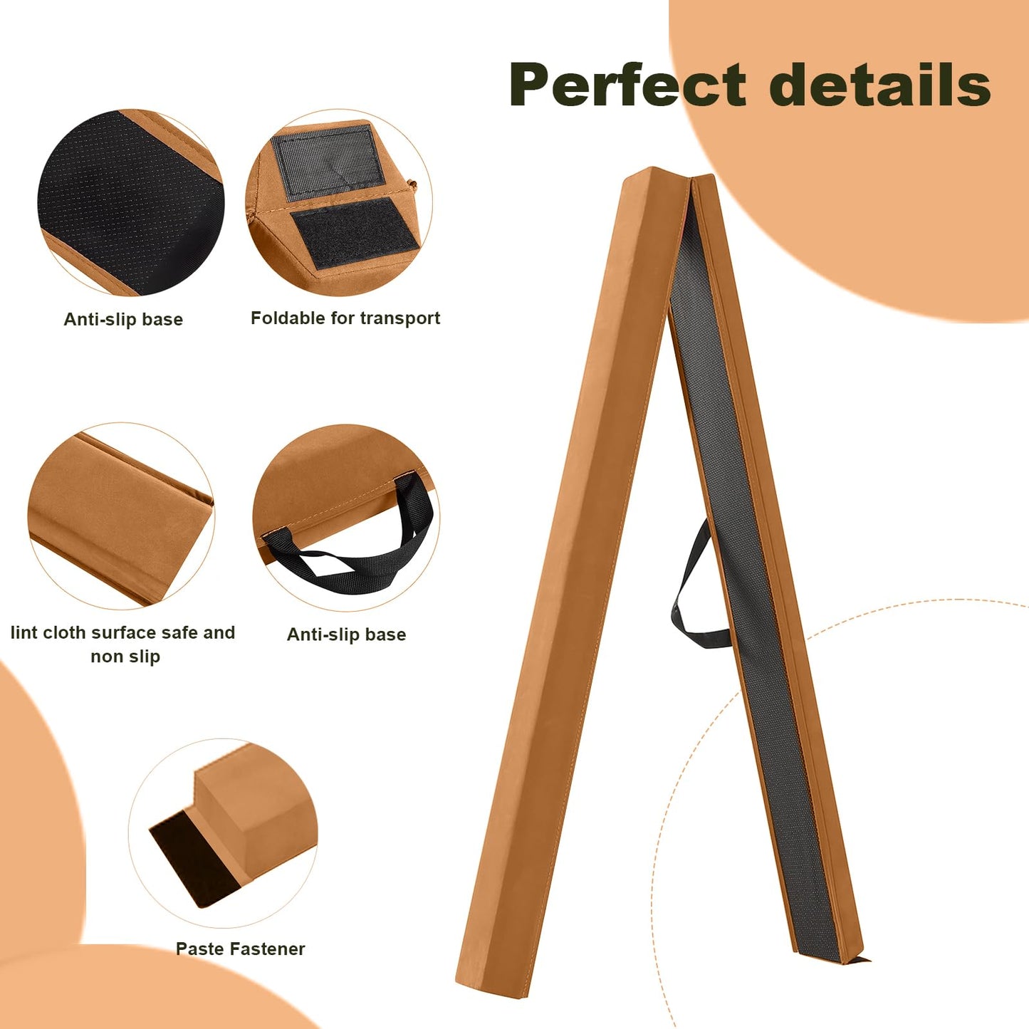 FBSPORT 270CM Folding Balance Beam, Gymnastics Balance Beam, Gymnastics Floor Beam, Flocking Layer Balance Beam, Balance Fitness Equipment for Kids.