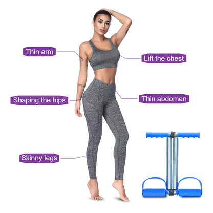 COVVY Multifunctional Sports Pedal Bodybuilding Expander Spring Tube Foot Pedal Pull Rope Fitness (Blue)