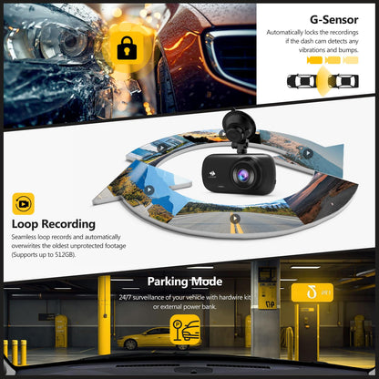 Z-Edge 4K Dashcam GPS WiFi Dual Car Camera 4K 2K 1080P 2.7 Inch LCD, APP Control, 155° Wide Angle Lens, Loop Recording, WDR Night Vision, G-Sensor, Parking Monitor (2025 Version)