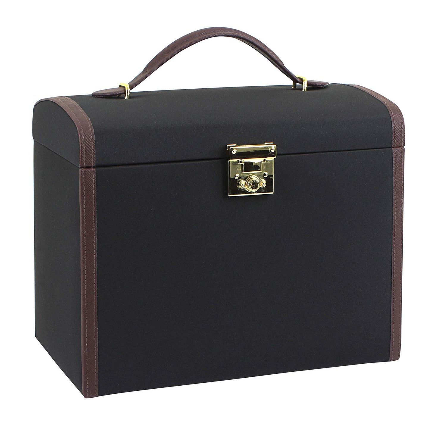 Friedrich23 Jewelry Box - Jewelry and Watch Case Copenhagen 2.0 Microfiber in black - Drawers and hinged door