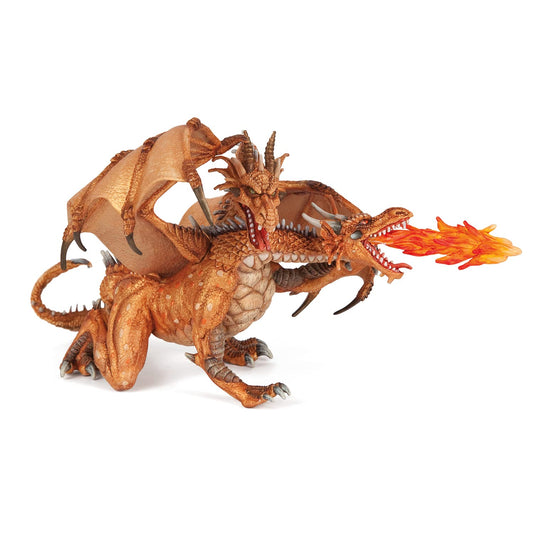 Papo 38938 Two-Headed Dragon, toy, gold, unisex kids, medium.
