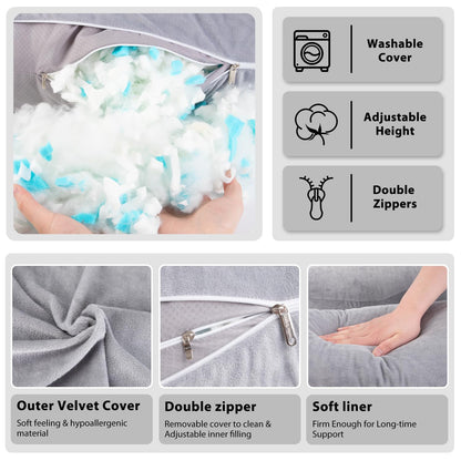 Chill Home Pregnancy Pillow, U Shape Side Sleeper Pillow with Cover U Pillow Nursing Pillow Large Storage Pillow, Pillow for Women and Side Sleepers (Memory Foam)