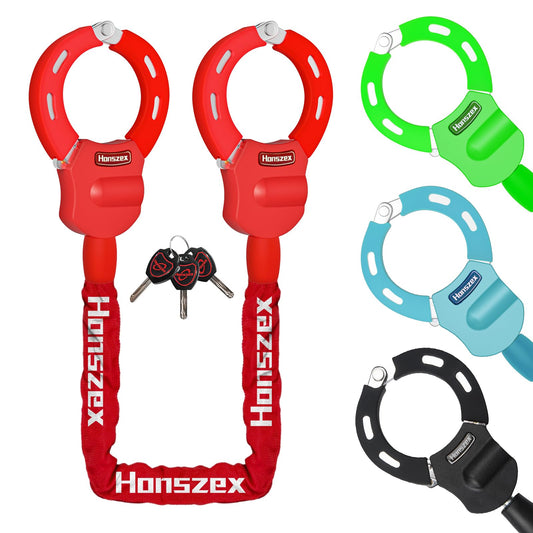 Honszex Scooter lock, scooter locks, theft protection, 92 cm, colorful handcuff lock, bicycle locks, high security with key, accessory for e-scooter, e-bike