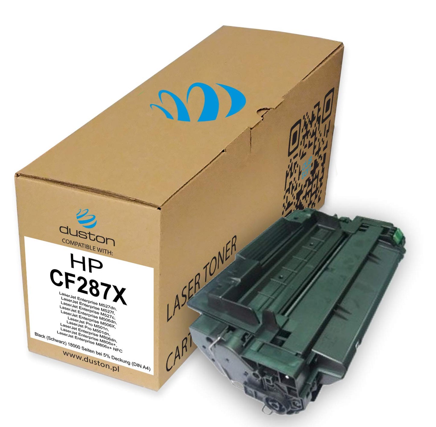 Duston 2X CF287X, 87X black toner compatible with HP LaserJet Pro M501 Enterprise M506 M527