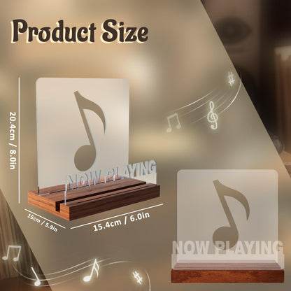 YuanDian Record Stand, Now Playing Vinyl Stand with warm lights, LED LP stand for vinyl record storage, gifts for vinyl lovers.