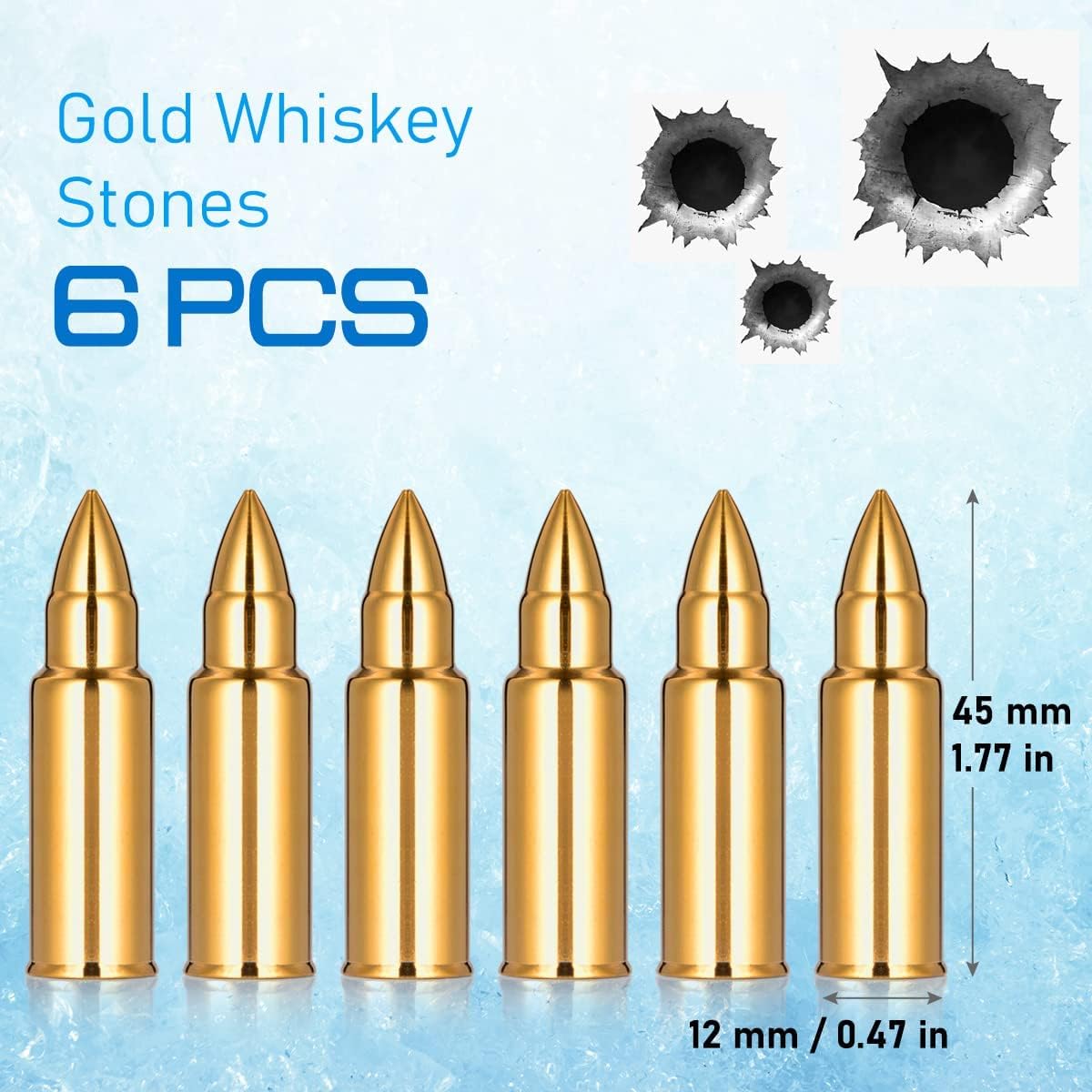 Eligara Whiskey Stones Gift Set for Men, Wooden Box [6 Pieces] | Reusable Stainless Steel Whiskey Ice Cubes Metal Chilling Stones, Scotch Gifts for Him Father Friend Husband