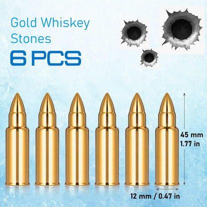 Eligara Whiskey Stones Gift Set for Men, Wooden Box [6 Pieces] | Reusable Stainless Steel Whiskey Ice Cubes Metal Chilling Stones, Scotch Gifts for Him Father Friend Husband