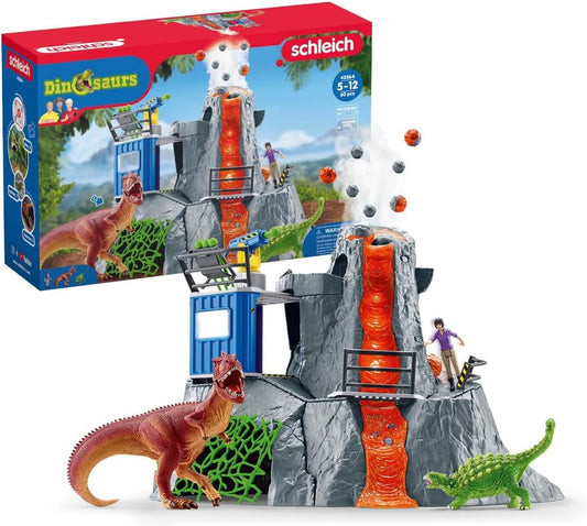 Sneak DINOSAURS | Big Volcano Expedition 42564 | Set incl. volcano with eruption function, Yuki, 2 Dino figures | great gift for girls and boys | Dinosaur toy for ages 3 and up | 60 pieces