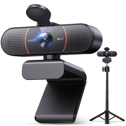 C960 4K Kit Webcam, UHD webcam with lens cover & dual microphone, PDAF autofocus, 73° streaming camera with automatic light correction, web cam PC for Zoom/Teams/YouTube, Linux, Win10, Mac OS