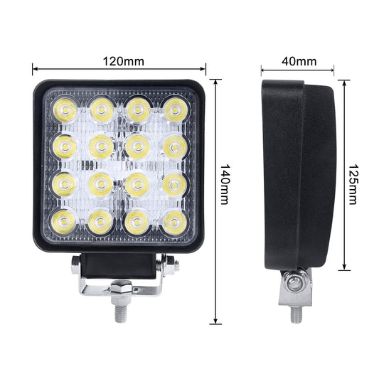 Froadp 4x 48W Offroad LED Worklights Additional Lights Exterior Lamps Aluminum Die-cast IP67 Reverse Lights 12V/24V for Tractors SUV UTV ATV