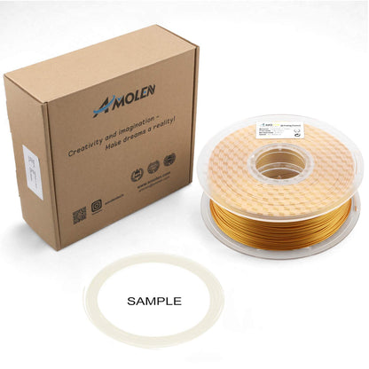 AMOLEN PLA 3D Printer Filament, 1.75mm, Frosted Copper (Real Gold, 1kg)