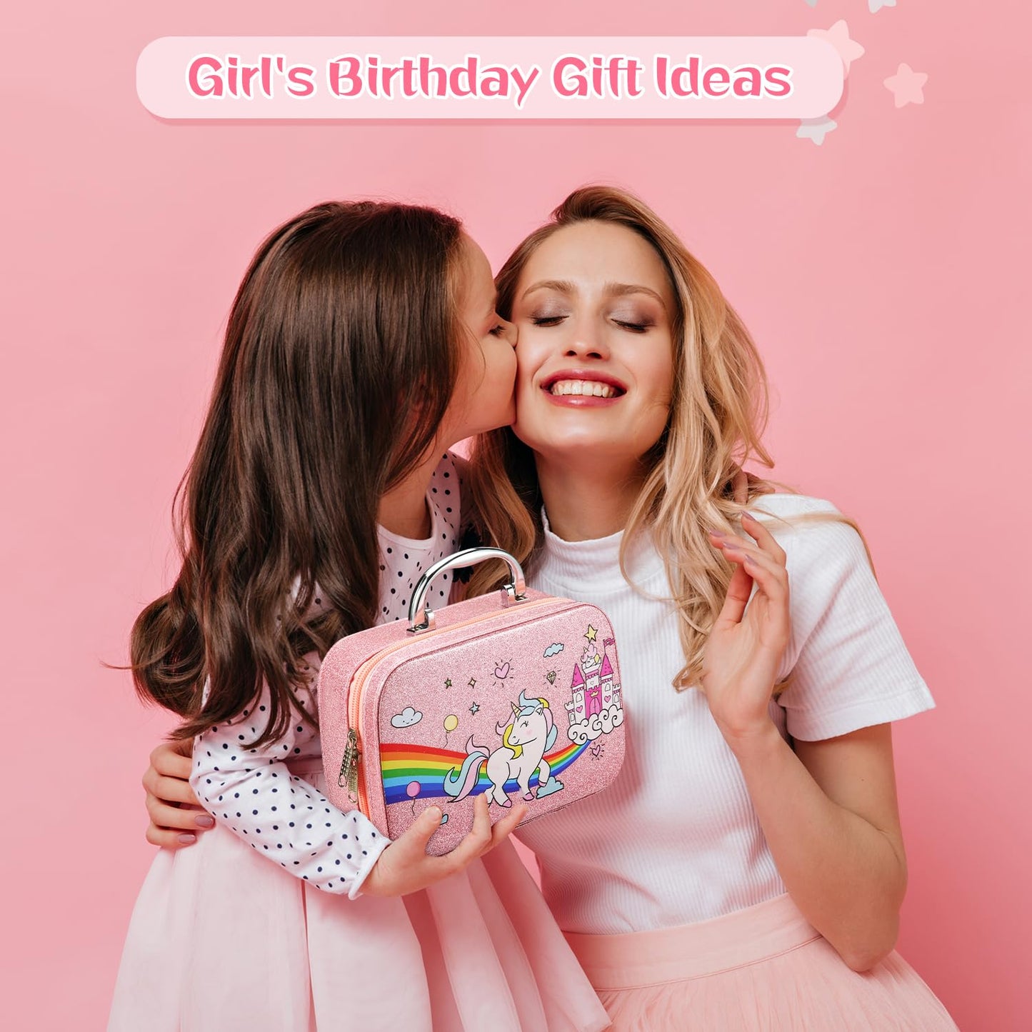 SLEMAKO Kids Makeup Set for Girls, 29PCS Washable Makeup Case for Girls, Halloween Christmas Birthday Gifts for Girls 3 4 5 6 7 8 9 10 Years