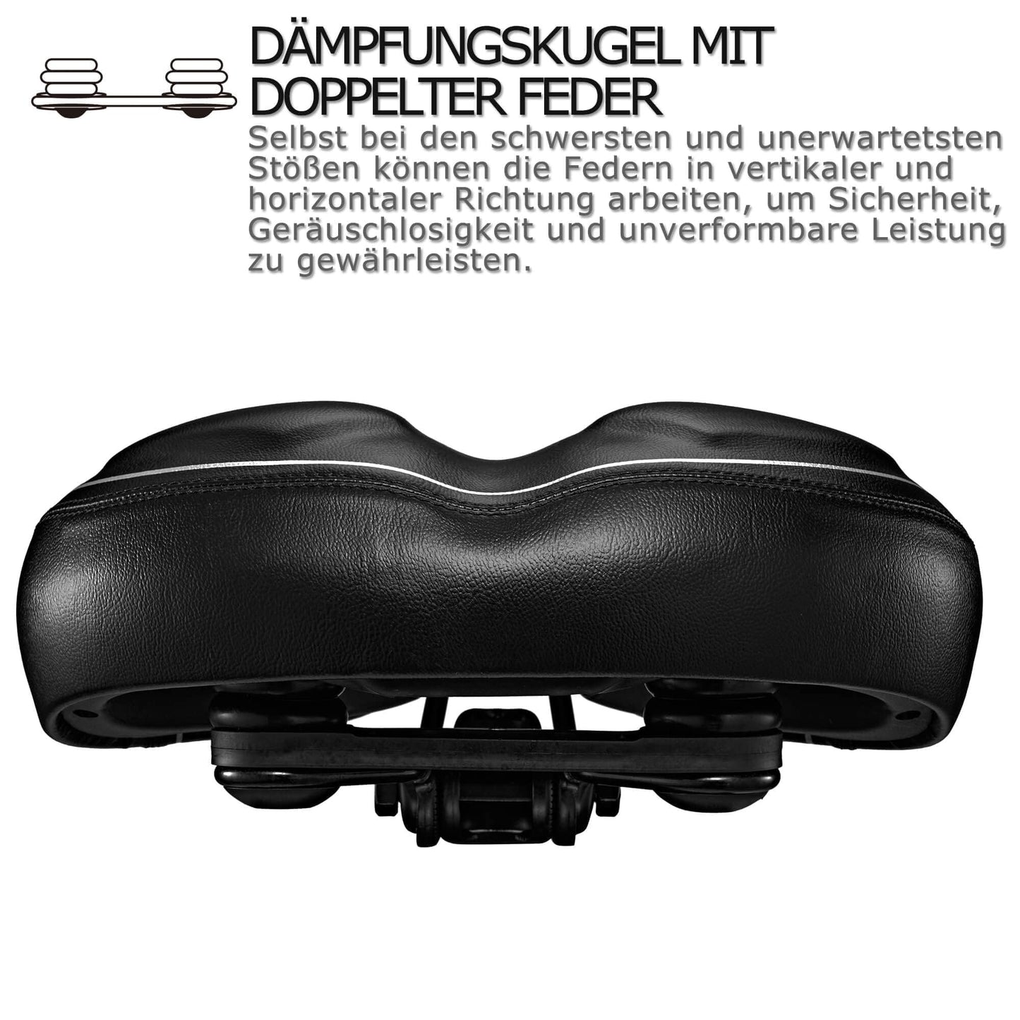 DAWAY C40i Oversized Comfortable Bike Seat City - Extra Soft Foam Padded Bicycle Saddle for Women Men Seniors, Universal Replacement Bike Seat for Exercise Bike, MTB, Ebike, City Bike, Road Bike