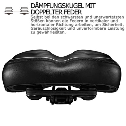 DAWAY C40i Oversized Comfortable Bike Seat City - Extra Soft Foam Padded Bicycle Saddle for Women Men Seniors, Universal Replacement Bike Seat for Exercise Bike, MTB, Ebike, City Bike, Road Bike