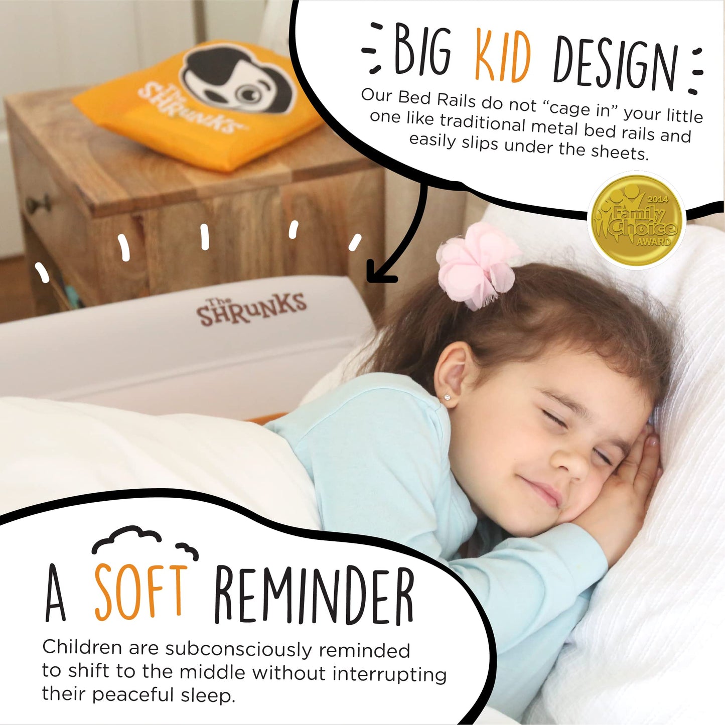 The Shrunks Inflatable Bed Rail Sleep Secure, 2 Count, White